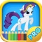 Pony Coloring Games for Girls - My Cute Pony Coloring Book for Little Kids and Toddler