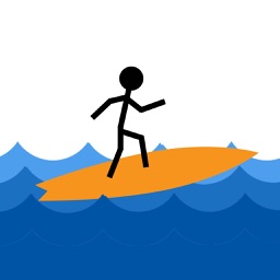 Stickman Surfer ~ Falling Beach Balls in the Circle Surfer Beware!