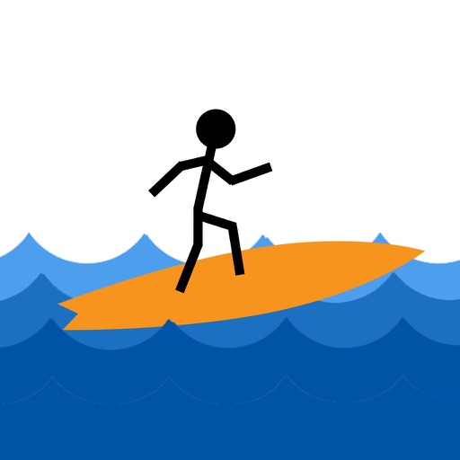 Stickman Surfer ~ Falling Beach Balls in the Circle Surfer Beware! Icon