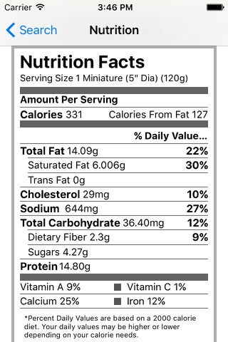 Nutrition Info screenshot 2