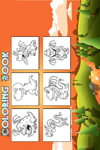 Little Dragon Coloring Pages Kids Painting Game screenshot 3