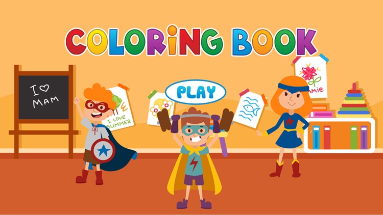 Superhero Kids Coloring Book - Painting Game