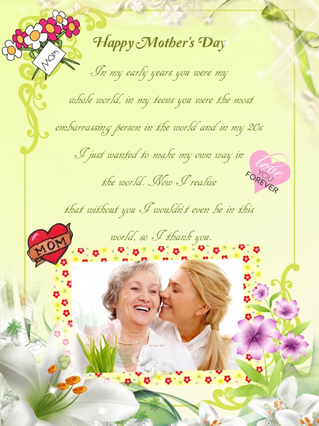 Mother S Day Photo Frame Sticker Greeting Card Make R Hd On Mother S Day Photo Frame Sticker Greeting Card Make R Hd On The App