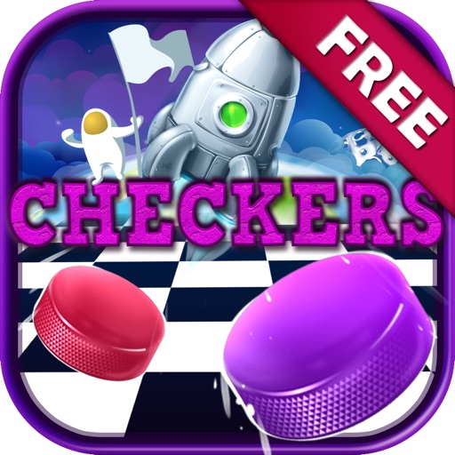 Checkers Board Puzzle Free - “ Spaceship Games with Friends Edition ” icon