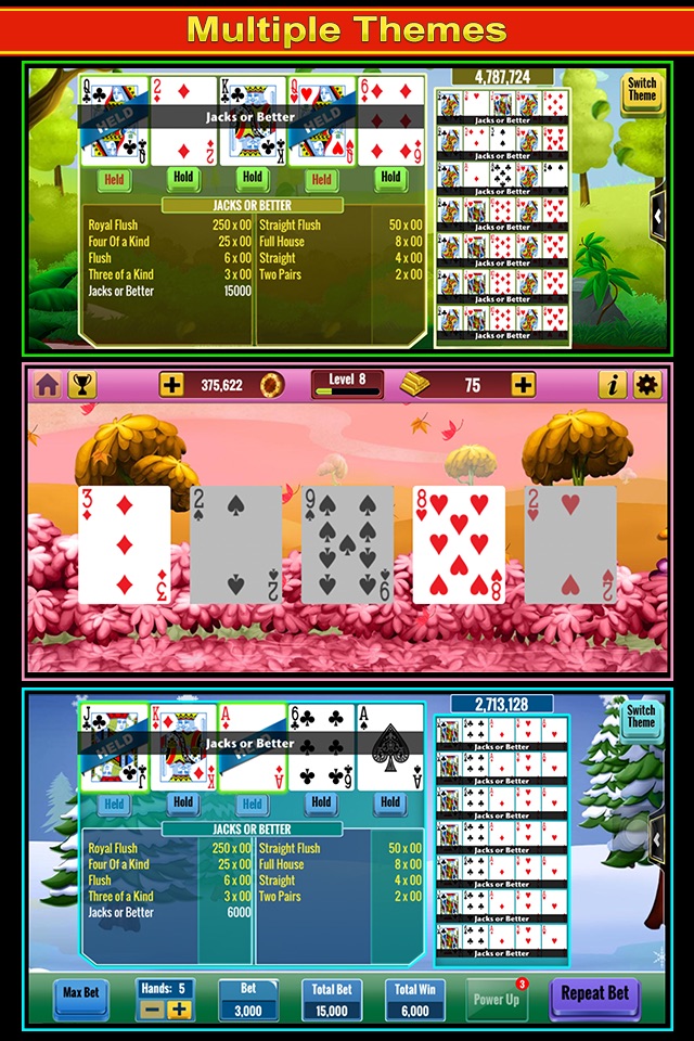 Video Poker  - FREE Multihand Casino Free Video Poker Deluxe Games screenshot 3