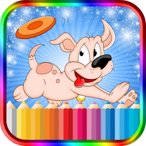 Kids Coloring Book Dogs Icon