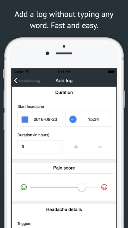 Headache log - an easy way to keep a headache diary