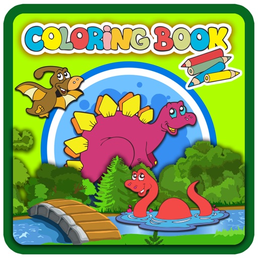 Coloring books (Dinosaur) : Coloring Pages & Learning Educational Games For Kids Free! iOS App
