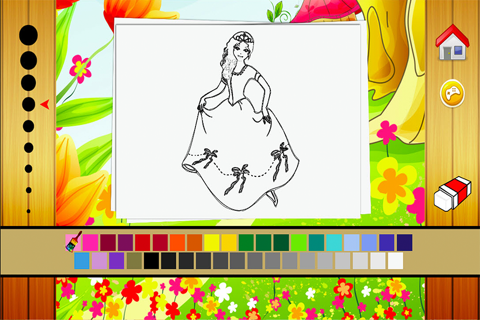 Princess Girls Coloring Book - All in 1 cute Fairy Tail Drawing and Painting Colorful for kids games free screenshot 3