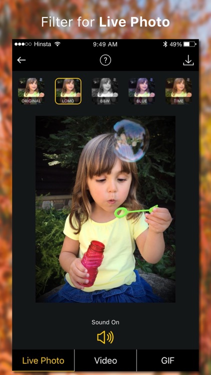 Filter for  Live Photo & convert to video & gif