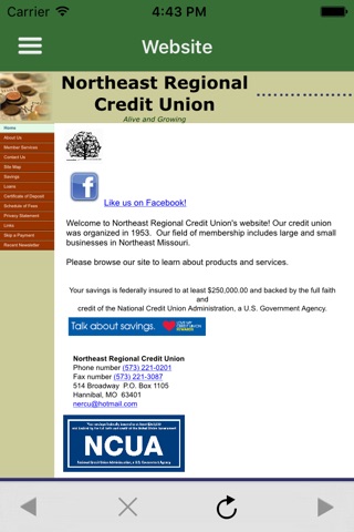 Northeast Regional Credit union screenshot 2