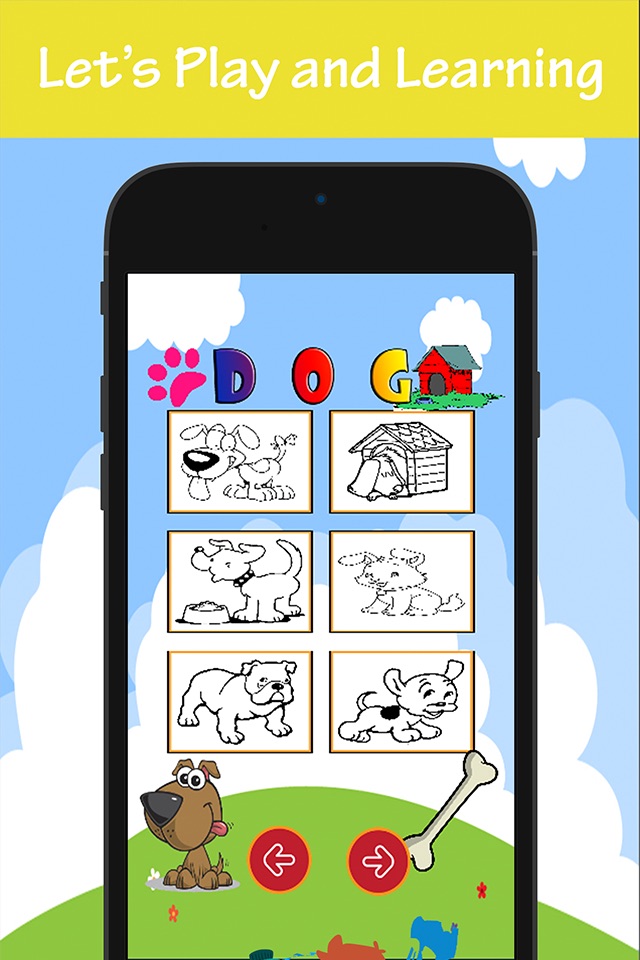 Dog Coloring Book For Kids: Drawing & Coloring page games free for learning skill screenshot 4