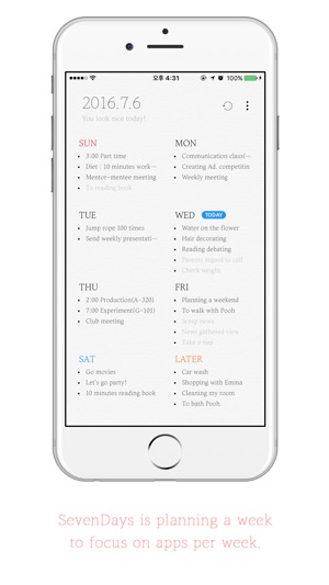 SevenDays - Weekly Plan(圖2)-速報App