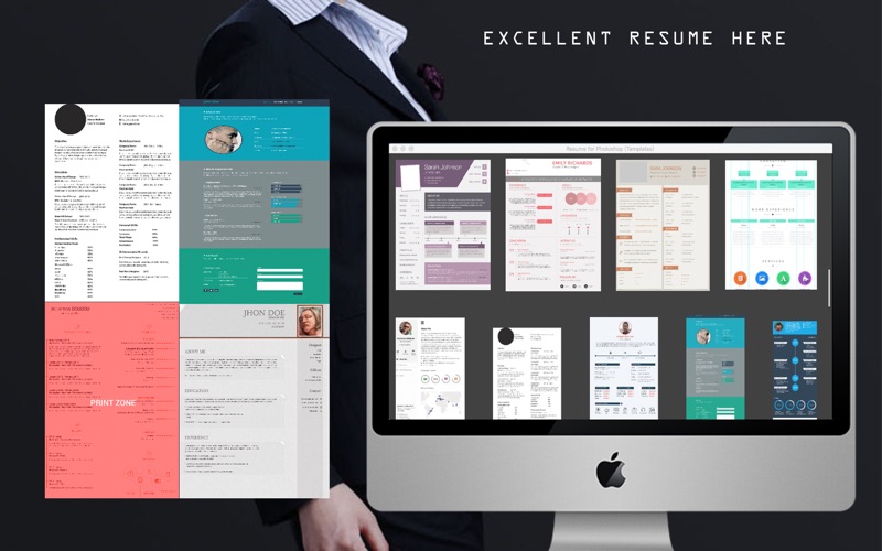 Resume for Photoshop templates thumbnail 1