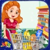 Mom Supermarket Shopping – Girls shop grocery with mother & pay the cashier