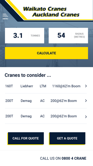 Crane Calculator App