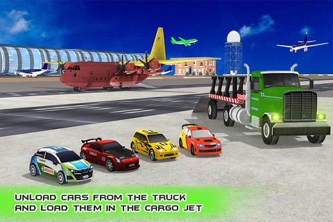 Car transporter Cargo Jet Carrier – Jumbo Airplane Truck Loading Simulator Pro screenshot 2