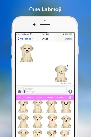 Labmoji Keyboard - Cute Labrador emoji stickers with themes, fancy fonts & cool new emojis for iPhone screenshot 3
