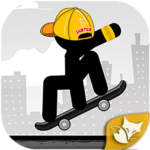 Stickman Skater Hero - Free 360 epic city game by Rolbox Icon