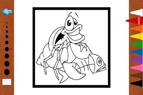 Kids Coloring Book - Sketch Cartoon Sea Animal Painting for Fun screenshot 2