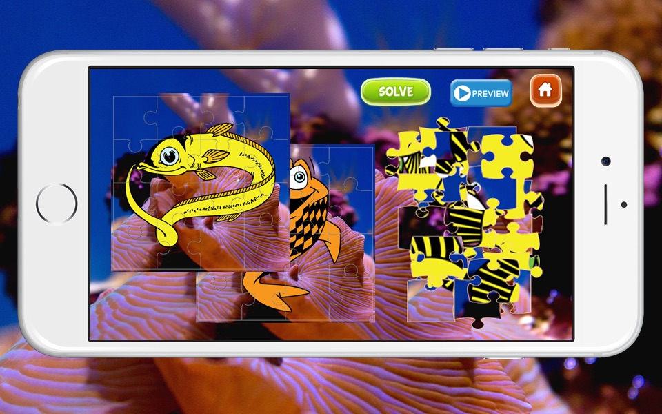 Ocean Animals Puzzle Jigsaw Shape Math Games For Kindergarten Kid's And Toddlers screenshot 2
