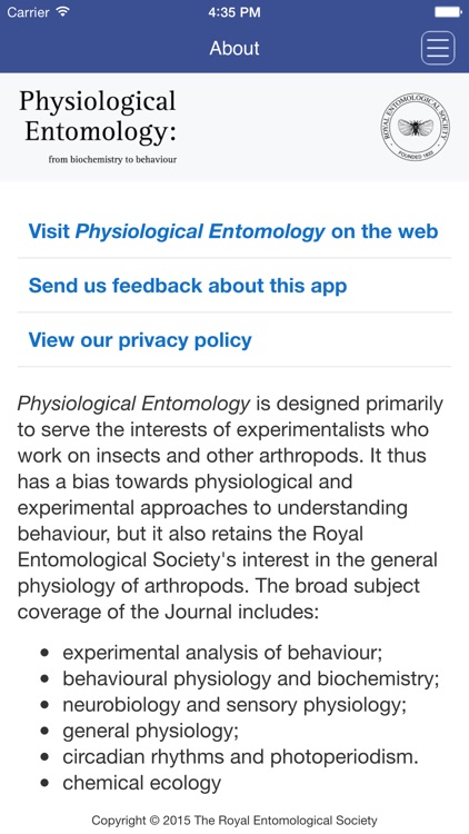 Physiological Entomology screenshot-3