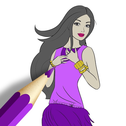 Girls Coloring Pages - Touch to Coloring Book of Dress up