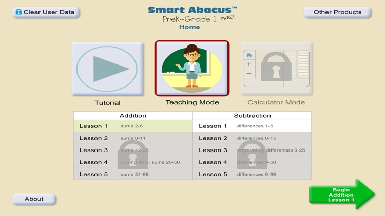 Smart Abacus™ PreK-Grade 1 (Free) – Addition and Subtraction