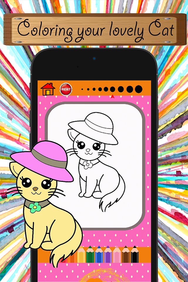 Cat Cartoon Paint and Coloring Book Learning Skill - Fun Games Free For Kids screenshot 4