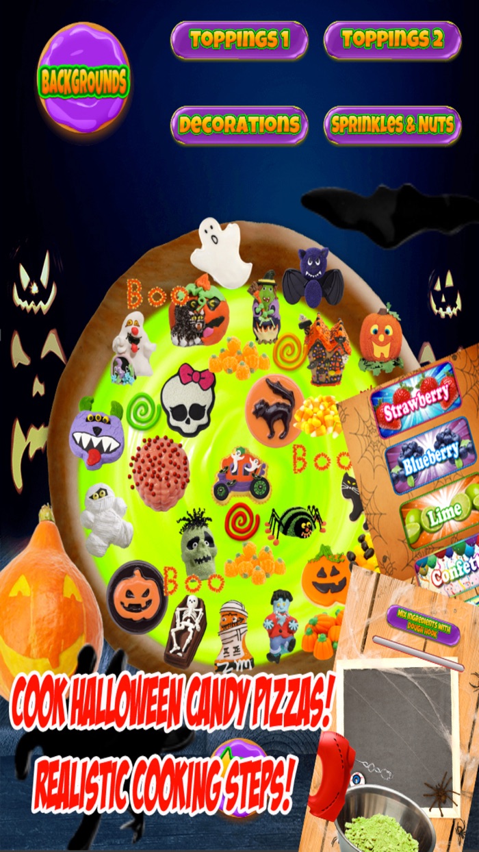 Halloween Candy Pizza Make  Bake - Kids Cooking Dessert Kitchen Boys  Girls Game