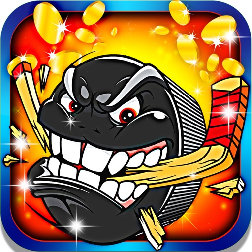 Champion's Slot Machine: Choose the fortunate puck and stick and win the golden medal icon