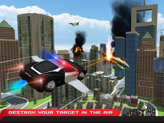 フライングコップカーシミュレーター3D - エクストリーム刑事警察車運転と飛行機のフライトパイロットシミュレータのおすすめ画像2