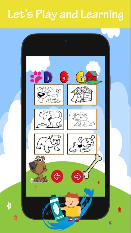 Dog Coloring Book For Kids: Drawing & Coloring page games free for learning skill screenshot-3