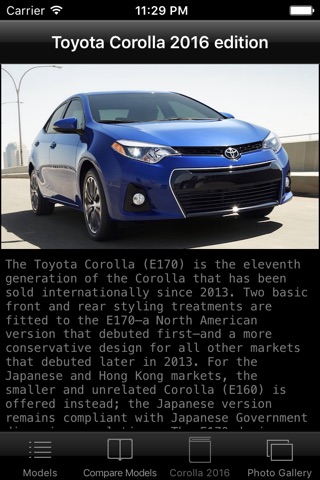 Specs for Toyota Corolla 2016 edition - US version screenshot 4
