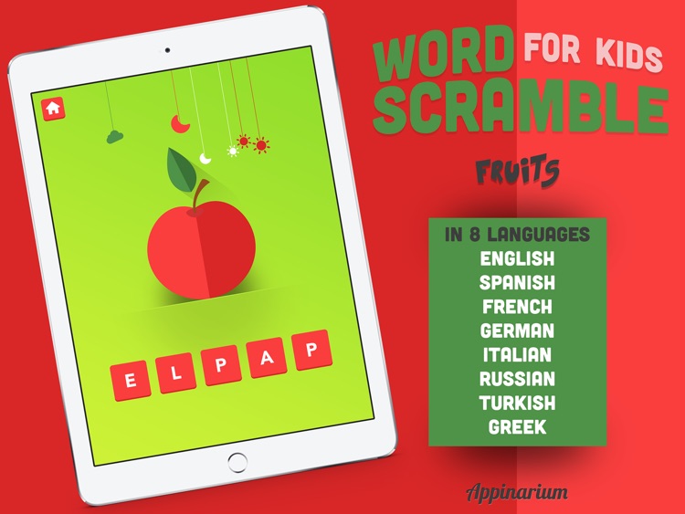 Word Scramble for Kids: Fruits