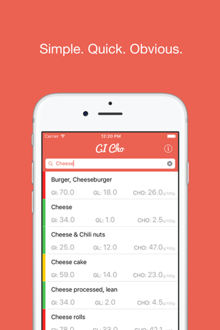 GI Cho - Food's Glycemic Index, Load and Carbs screenshot 2