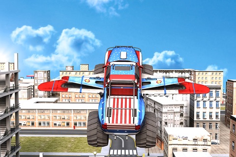 Flying Off Road Monster Truck the Moto Racer screenshot 2