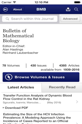 Bulletin of Mathematical Biology screenshot 2