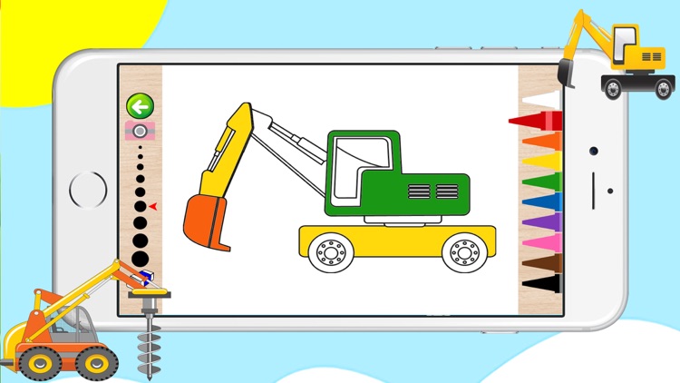 Construction Vehicles Coloring Book - Vehicles for toddlers and kids