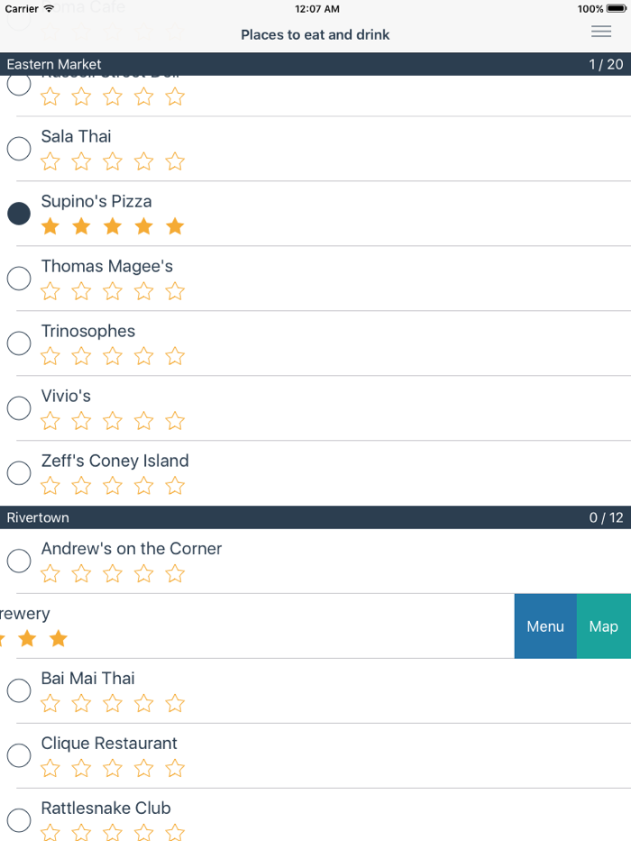 Detroit - The Bar and Restaurant Checklist
