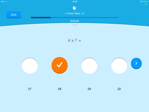 Multiplication quiz screenshot 3
