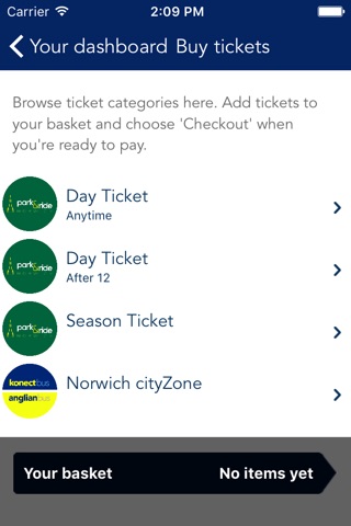 Konectbus and Norwich Park & Ride, mobile tickets screenshot 3