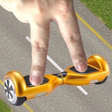 Activities of Hoverboard on Street with 2 finger multitouch