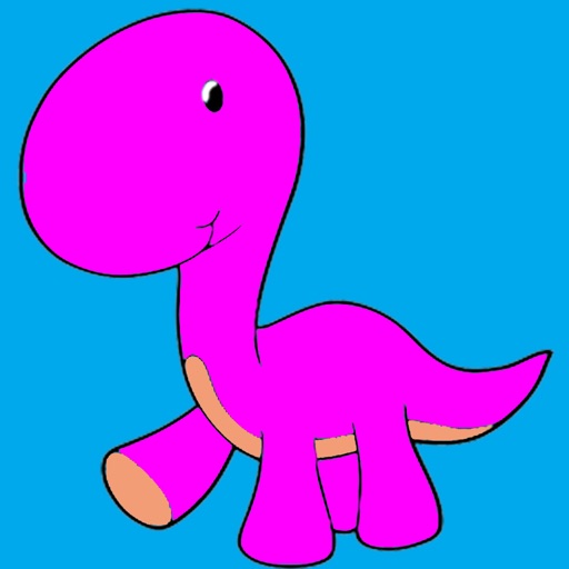 Kids Coloring Book - Cute Cartoon Dinosaur Hinoki Icon