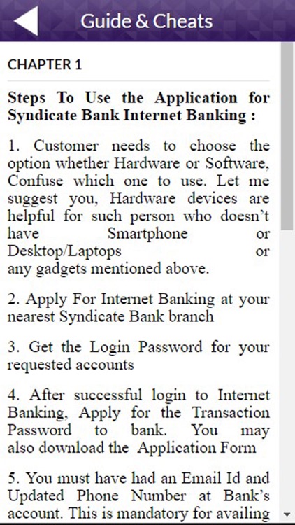 App Guide for Syndicate Bank