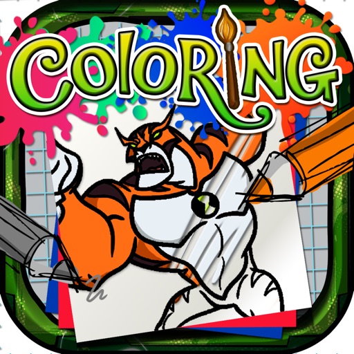 Coloring Book : Painting Picture on Ben 10 Cartoon for Pro