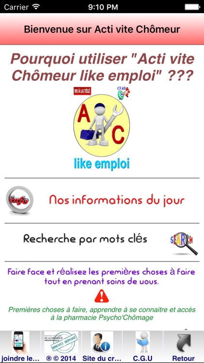 Acti vite Chômeur votre emploi