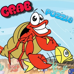 Crab Sea World Animal Jigsaw Puzzle Activity Learning Free Kids Games or 3,4,5,6 and 7 Years Old