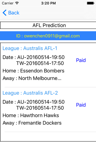 Prediction for AFL screenshot 2