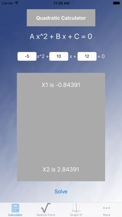 Blue Quadratic Solver